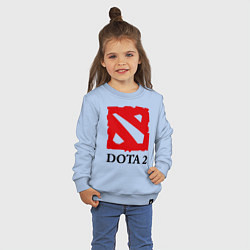 Свитшот хлопковый детский Dota 2: Logo, цвет: мягкое небо — фото 2