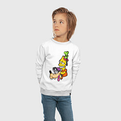 Свитшот хлопковый детский Барт Гуффи, цвет: белый — фото 2