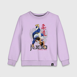 Свитшот хлопковый детский Дзюдо: национальная команда, цвет: лаванда