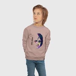 Свитшот хлопковый детский John Lennon: Techno, цвет: пыльно-розовый — фото 2