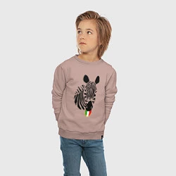 Свитшот хлопковый детский Juventus Zebra, цвет: пыльно-розовый — фото 2