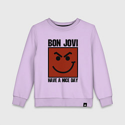 Свитшот хлопковый детский Bon Jovi: Have a nice day, цвет: лаванда