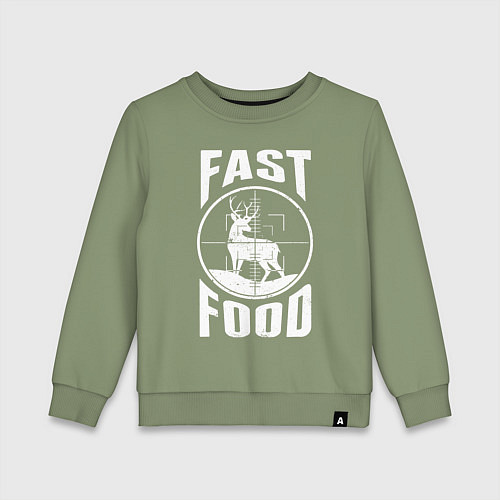 Детский свитшот FAST FOOD олень в прицеле / Авокадо – фото 1