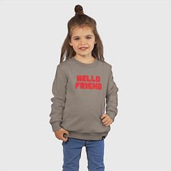 Свитшот хлопковый детский Hello Friend, цвет: утренний латте — фото 2