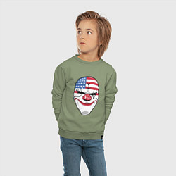 Свитшот хлопковый детский American Mask, цвет: авокадо — фото 2