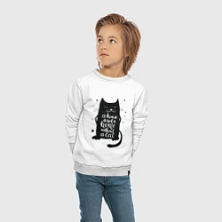 Свитшот хлопковый детский Black Cat, цвет: белый — фото 2
