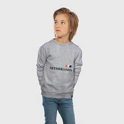 Свитшот хлопковый детский Нидерланды: Уэсли Снейдер 10, цвет: меланж — фото 2