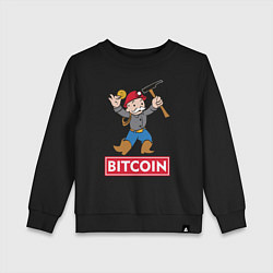 Свитшот хлопковый детский Bitcoin Miner, цвет: черный