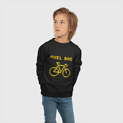 Свитшот хлопковый детский Pixel Bike one color, цвет: черный — фото 2