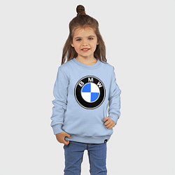 Свитшот хлопковый детский Logo BMW, цвет: мягкое небо — фото 2