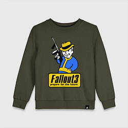 Свитшот хлопковый детский Fallout 3 Man, цвет: хаки