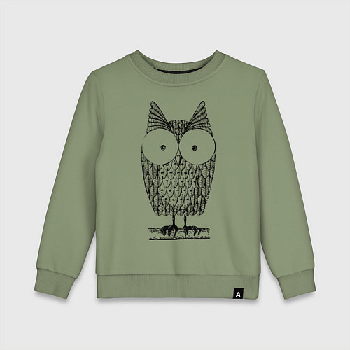 Детский свитшот Owl grafic / Авокадо – фото 1
