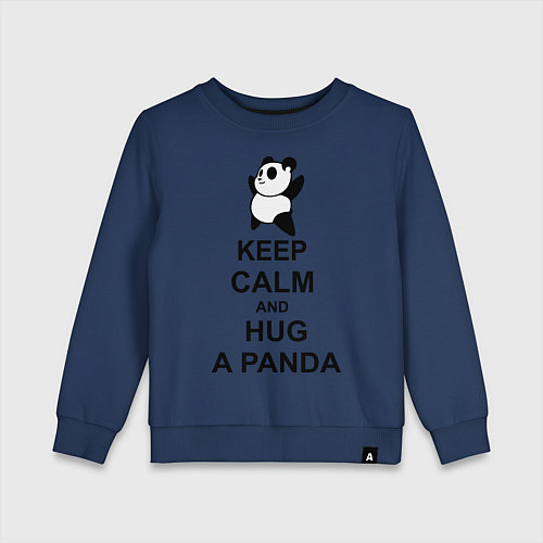 Детский свитшот Keep Calm & Hug A Panda / Тёмно-синий – фото 1