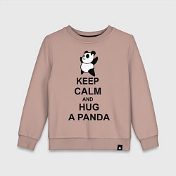 Свитшот хлопковый детский Keep Calm & Hug A Panda, цвет: пыльно-розовый