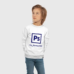 Свитшот хлопковый детский Photoshop, цвет: белый — фото 2