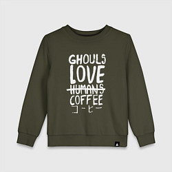 Детский свитшот Ghouls Love Coffee