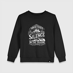 Свитшот хлопковый детский Silence do the talking, цвет: черный