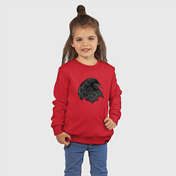 Свитшот хлопковый детский Угольный ворон, цвет: красный — фото 2