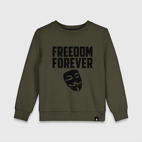 Детский свитшот Freedom forever / Хаки – фото 1