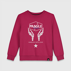 Свитшот хлопковый детский Fragile Express, цвет: маджента