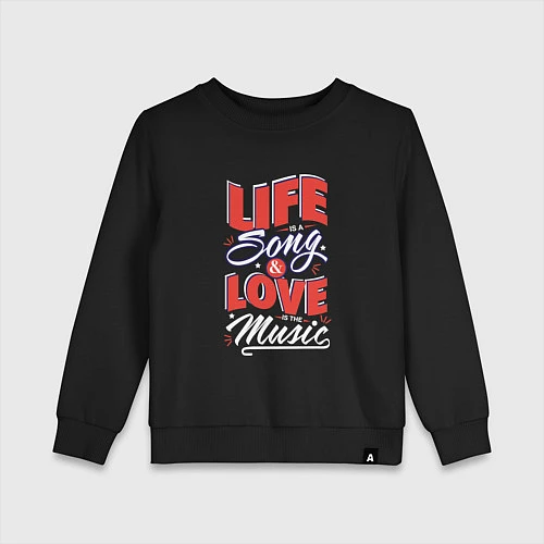 Детский свитшот Life Song & Love Music / Черный – фото 1