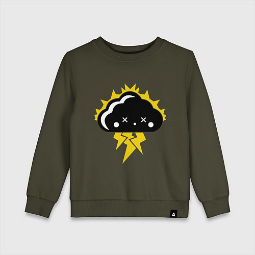 Детский свитшот Тучка Аниме / Хаки – фото 1