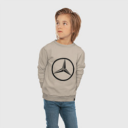 Свитшот хлопковый детский Mercedes-Benz logo, цвет: миндальный — фото 2