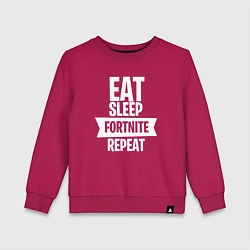 Детский свитшот Eat Sleep Fortnite Repeat