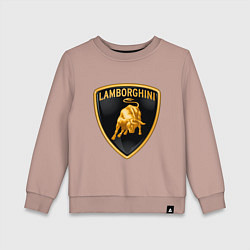 Свитшот хлопковый детский Lamborghini logo, цвет: пыльно-розовый