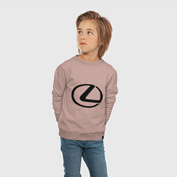 Свитшот хлопковый детский Logo lexus, цвет: пыльно-розовый — фото 2
