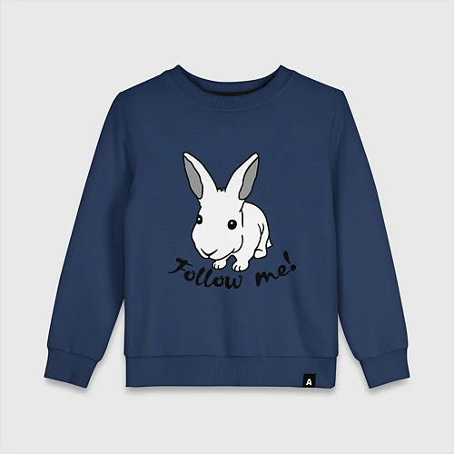 Детский свитшот Rabbit: follow me / Тёмно-синий – фото 1