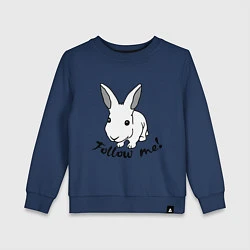 Свитшот хлопковый детский Rabbit: follow me, цвет: тёмно-синий