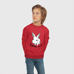 Свитшот хлопковый детский Rabbit: follow me, цвет: красный — фото 2