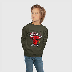 Свитшот хлопковый детский Chicago Bulls est. 1966, цвет: хаки — фото 2