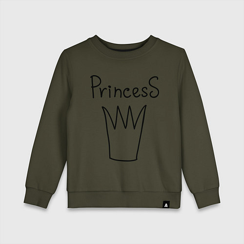 Детский свитшот PrincesS picture / Хаки – фото 1