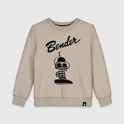 Свитшот хлопковый детский Bender monochrome, цвет: миндальный