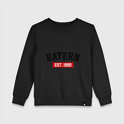 Свитшот хлопковый детский FC Bayern Est. 1900, цвет: черный