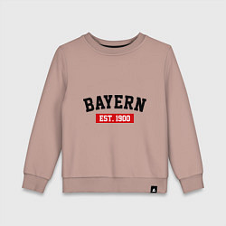 Свитшот хлопковый детский FC Bayern Est. 1900, цвет: пыльно-розовый