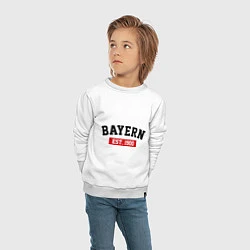 Свитшот хлопковый детский FC Bayern Est. 1900, цвет: белый — фото 2