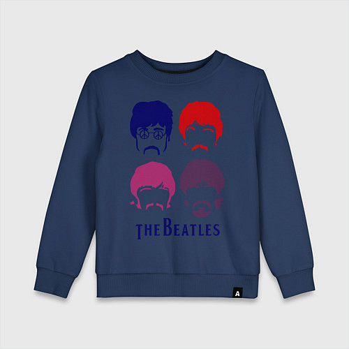 Детский свитшот The Beatles faces / Тёмно-синий – фото 1