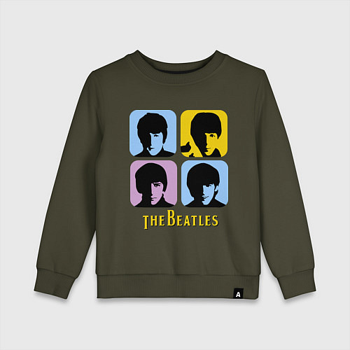 Детский свитшот The Beatles: pop-art / Хаки – фото 1