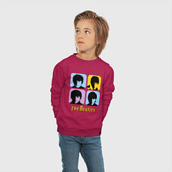 Свитшот хлопковый детский The Beatles: pop-art, цвет: маджента — фото 2