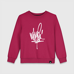Свитшот хлопковый детский Mike Shinoda: autograph, цвет: маджента