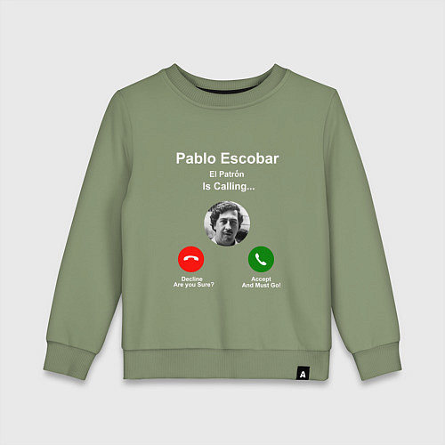 Детский свитшот Escobar is calling / Авокадо – фото 1