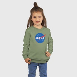 Свитшот хлопковый детский NASA: Masa, цвет: авокадо — фото 2