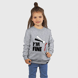 Свитшот хлопковый детский Im Fine Fork, цвет: меланж — фото 2