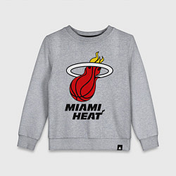 Свитшот хлопковый детский Miami Heat-logo, цвет: меланж