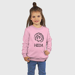 Свитшот хлопковый детский Heda, цвет: светло-розовый — фото 2