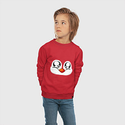 Свитшот хлопковый детский Морда пингвина, цвет: красный — фото 2