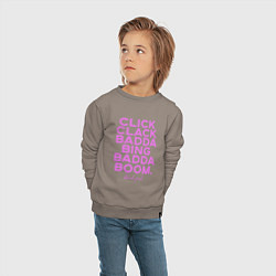 Свитшот хлопковый детский Click Clack Black Pink, цвет: утренний латте — фото 2